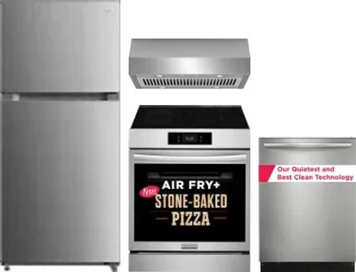 4 Piece Package Includes Refrigerator, Range, Hood And Dishwasher