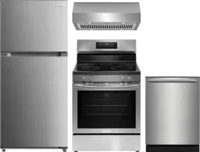 4 Piece Package Includes Refrigerator, Range, Hood And Dishwasher