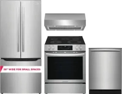 4 Piece Package Includes Refrigerator, Range, Hood And Dishwasher