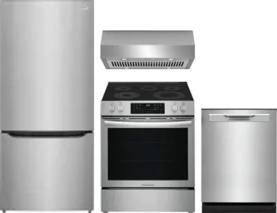 4 Piece Package Includes Refrigerator, Range, Hood And Dishwasher