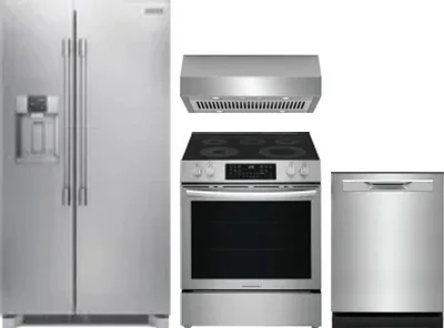 4 Piece Package Includes Refrigerator, Range, Hood And Dishwasher