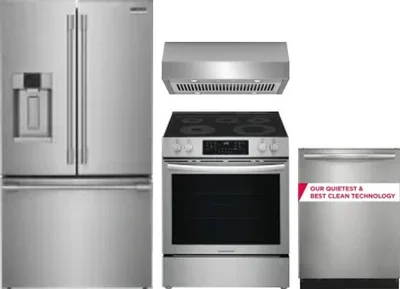 4 Piece Package Includes Refrigerator, Range, Hood And Dishwasher