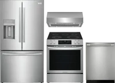 4 Piece Package Includes Refrigerator, Range, Hood And Dishwasher