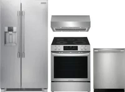 4 Piece Package Includes Refrigerator, Range, Hood And Dishwasher