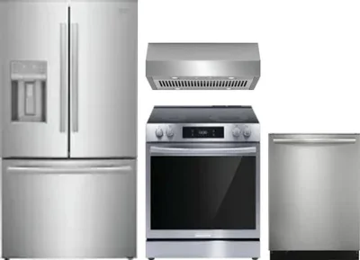 4 Piece Package Includes Refrigerator, Range, Hood And Dishwasher