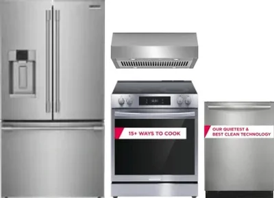 4 Piece Package Includes Refrigerator, Range, Hood And Dishwasher