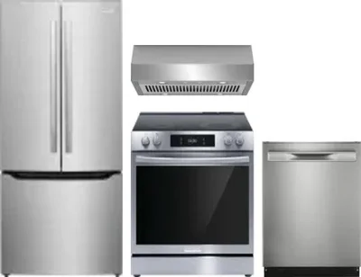4 Piece Package Includes Refrigerator, Range, Hood And Dishwasher