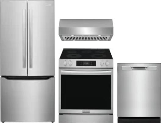 4 Piece Package Includes Refrigerator, Range, Hood And Dishwasher