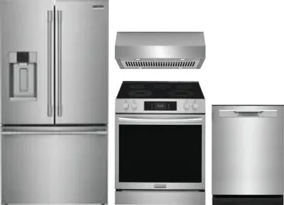4 Piece Package Includes Refrigerator, Range, Hood And Dishwasher