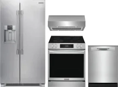 4 Piece Package Includes Refrigerator, Range, Hood And Dishwasher