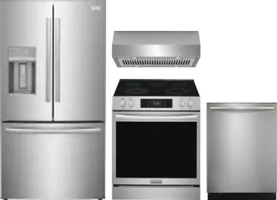 4 Piece Package Includes Refrigerator, Range, Hood And Dishwasher