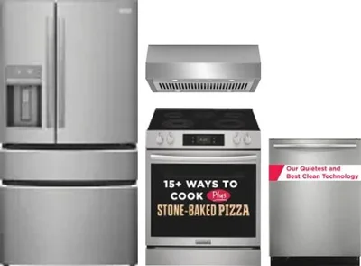 4 Piece Package Includes Refrigerator, Range, Hood And Dishwasher