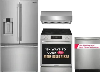 4 Piece Package Includes Refrigerator, Range, Hood And Dishwasher