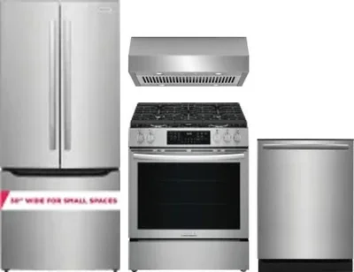 4 Piece Package Includes Refrigerator, Range, Hood And Dishwasher
