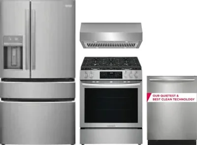 4 Piece Package Includes Refrigerator, Range, Hood And Dishwasher