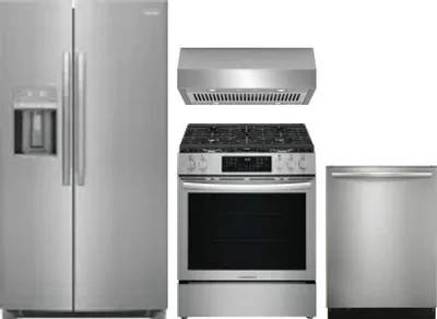 4 Piece Package Includes Refrigerator, Range, Hood And Dishwasher