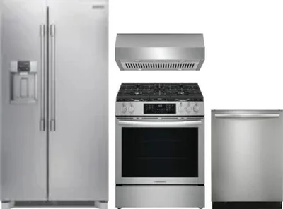 4 Piece Package Includes Refrigerator, Range, Hood And Dishwasher