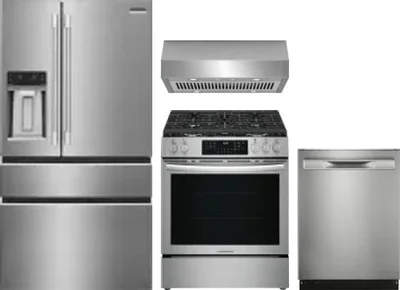 4 Piece Package Includes Refrigerator, Range, Hood And Dishwasher