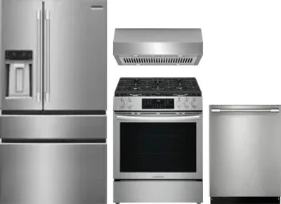 4 Piece Package Includes Refrigerator, Range, Hood And Dishwasher