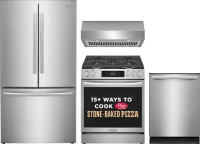 4 Piece Package Includes Refrigerator, Range, Hood And Dishwasher