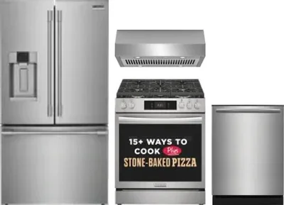 4 Piece Package Includes Refrigerator, Range, Hood And Dishwasher