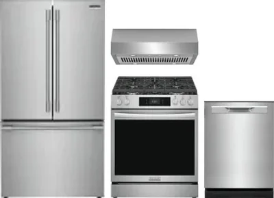 4 Piece Package Includes Refrigerator, Range, Hood And Dishwasher