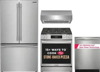 4 Piece Package Includes Refrigerator, Range, Hood And Dishwasher