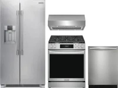 4 Piece Package Includes Refrigerator, Range, Hood And Dishwasher