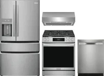 4 Piece Package Includes Refrigerator, Range, Hood And Dishwasher