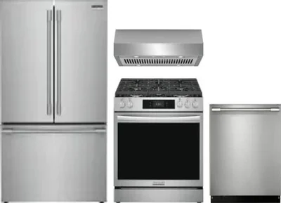 4 Piece Package Includes Refrigerator, Range, Hood And Dishwasher