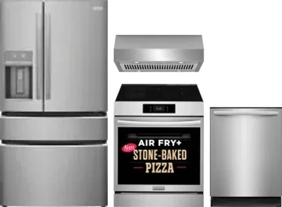 4 Piece Package Includes Refrigerator, Range, Hood And Dishwasher