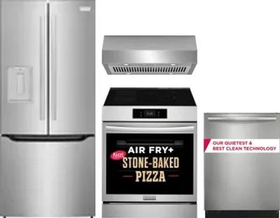 4 Piece Package Includes Refrigerator, Range, Hood And Dishwasher