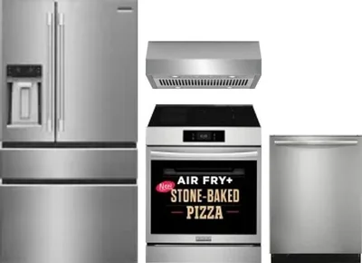 4 Piece Package Includes Refrigerator, Range, Hood And Dishwasher