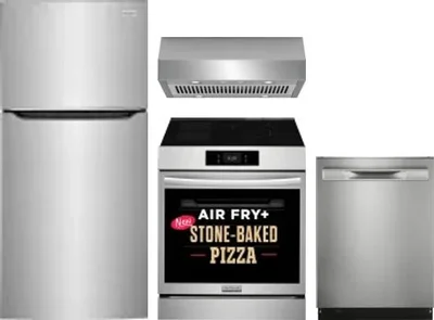 4 Piece Package Includes Refrigerator, Range, Hood And Dishwasher
