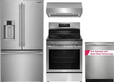 4 Piece Package Includes Refrigerator, Range, Hood And Dishwasher