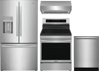 4 Piece Package Includes Refrigerator, Range, Hood And Dishwasher