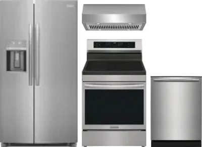 4 Piece Package Includes Refrigerator, Range, Hood And Dishwasher