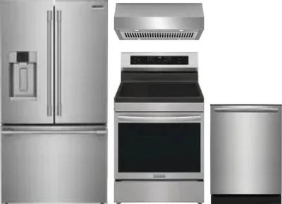 4 Piece Package Includes Refrigerator, Range, Hood And Dishwasher