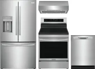 4 Piece Package Includes Refrigerator, Range, Hood And Dishwasher