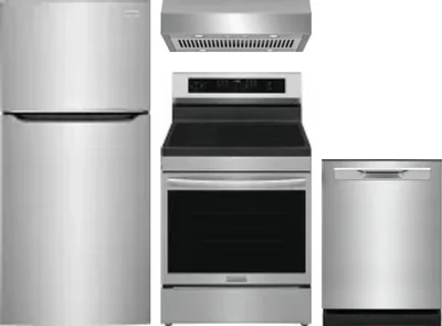 4 Piece Package Includes Refrigerator, Range, Hood And Dishwasher