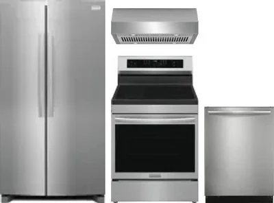 4 Piece Package Includes Refrigerator, Range, Hood And Dishwasher