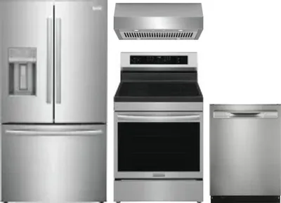 4 Piece Package Includes Refrigerator, Range, Hood And Dishwasher