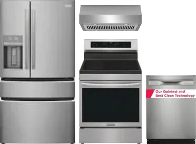 4 Piece Package Includes Refrigerator, Range, Hood And Dishwasher