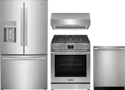 4 Piece Package Includes Refrigerator, Range, Hood And Dishwasher