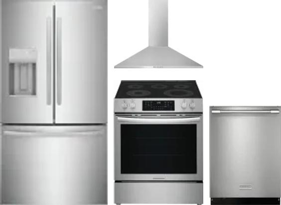 4 Piece Package Includes Refrigerator, Range, Hood And Dishwasher