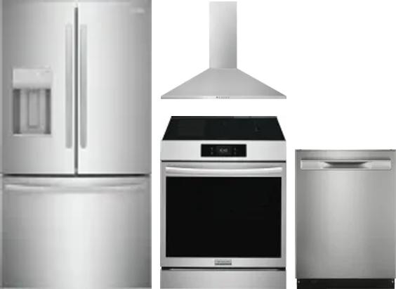 4 Piece Package Includes Refrigerator, Range, Hood And Dishwasher