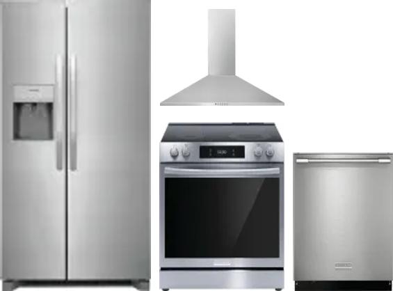 4 Piece Package Includes Refrigerator, Range, Hood And Dishwasher
