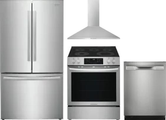4 Piece Package Includes Refrigerator, Range, Hood And Dishwasher