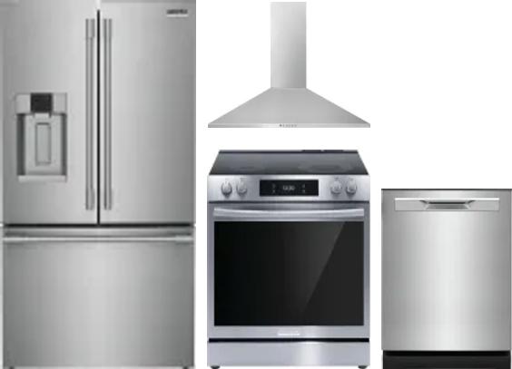 4 Piece Package Includes Refrigerator, Range, Hood And Dishwasher