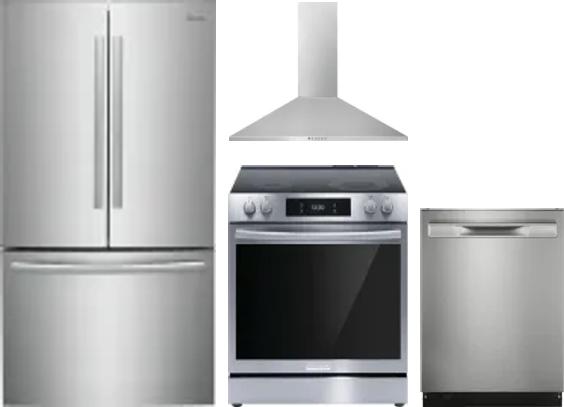 4 Piece Package Includes Refrigerator, Range, Hood And Dishwasher